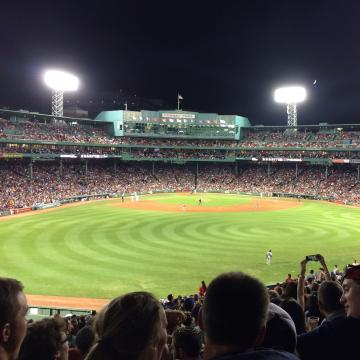 View of Fenway Park field